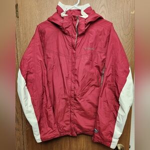 Columbia Interchange Whirlbird Crimson and Ivory Hooded Jacket